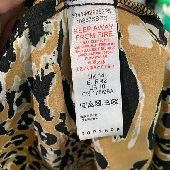 Topshop Leopard Print Mock Wrap Midi Dress - Picture 14 of 15